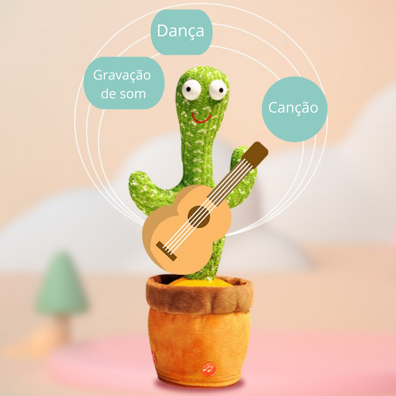 Cacto Interativo - Brinquedo Musical para Crianças com Aprendizado Divertido